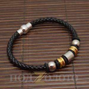 Кожаный браслет с бусинами SteelNov ST51225